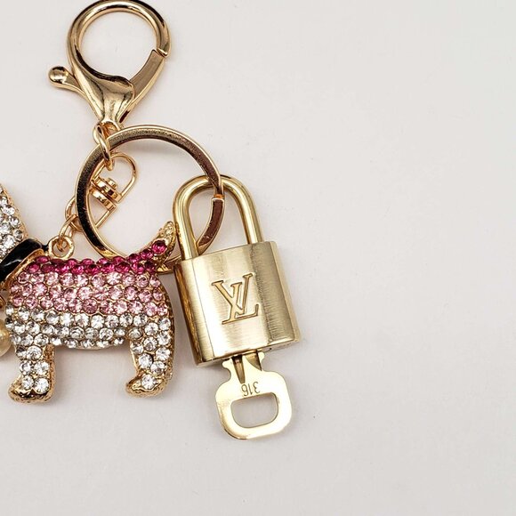 Authentic Louis Vuitton Lock & Key with unbranded Bagcharm, Keycharm, Keychain - Picture 6 of 7